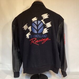 Vintage NASCAR Jeff Hamilton New Holland Racing Varsity Jacket Men’s size XL